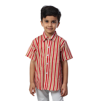 Indian Red Beige Regular Collar Shirt