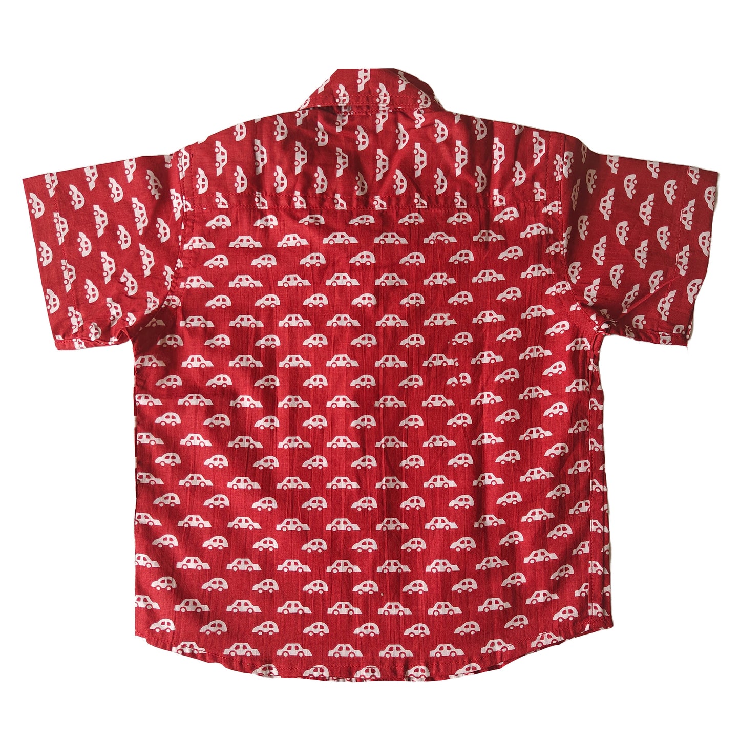 Red Car Print Cotton Shirt