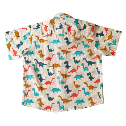 Multi Colour Dinosaur Print Cotton Shirt