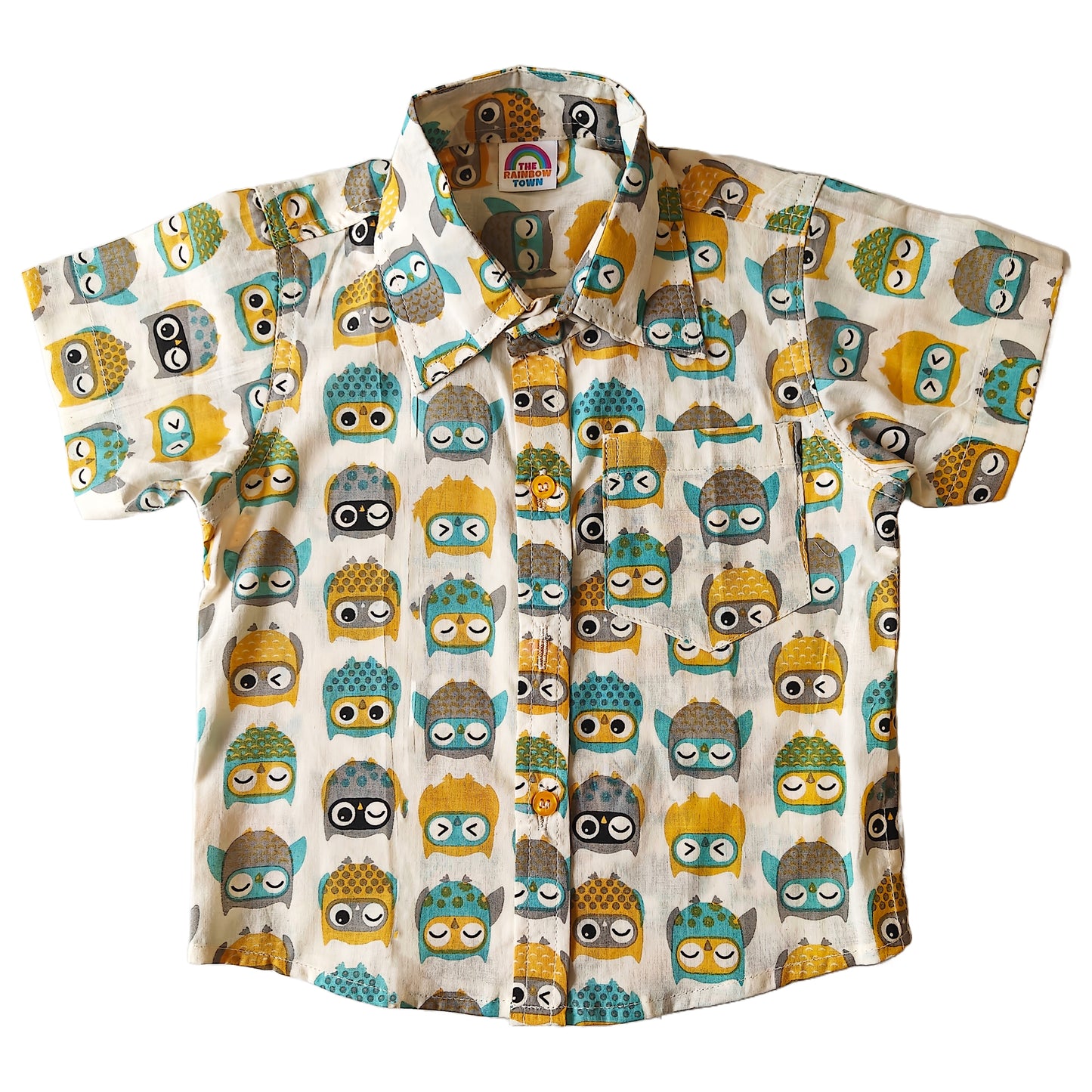 Owl Print Cotton Shirt