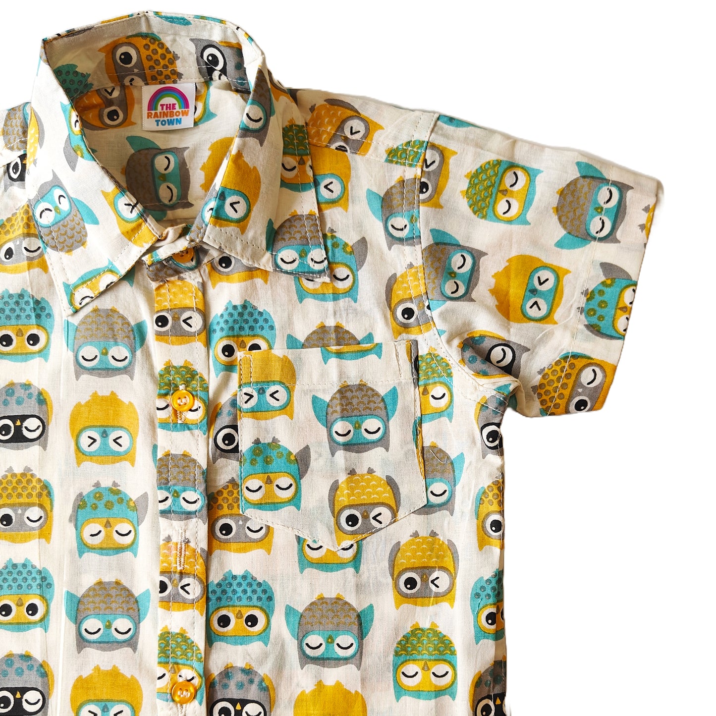 Owl Print Cotton Shirt