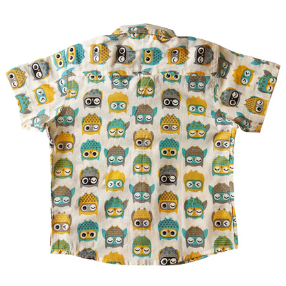 Owl Print Cotton Shirt