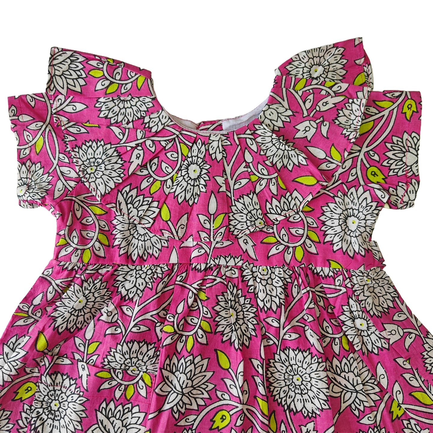 Pink Jaal Print Cotton Dress