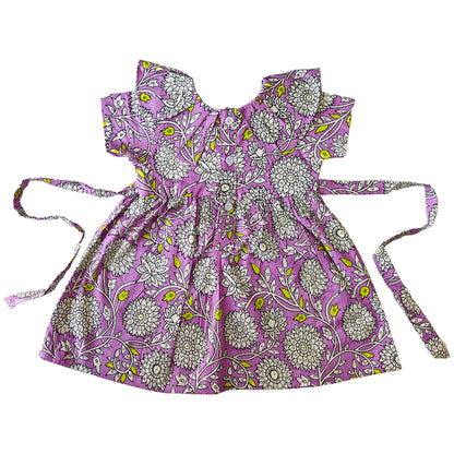 Purple Jaal Print Cotton Dress