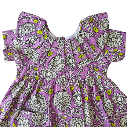 Purple Jaal Print Cotton Dress