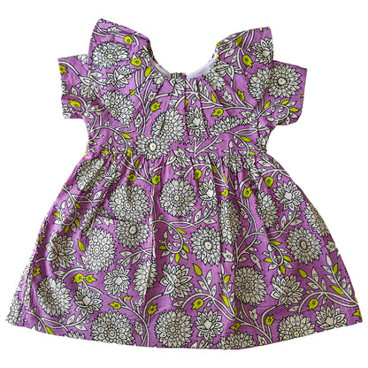 Purple Jaal Print Cotton Dress