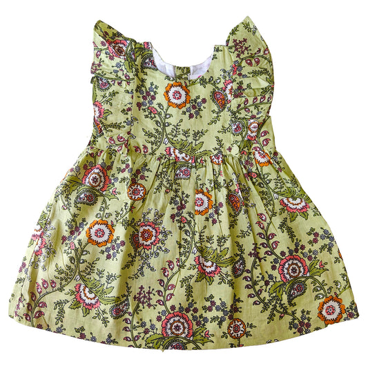 Light Green Print Cotton Dress