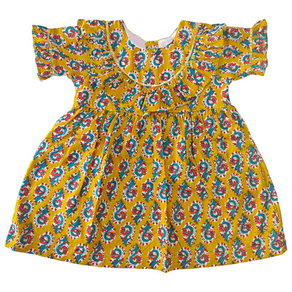 Fresh Ochre Yellow Cotton Dress