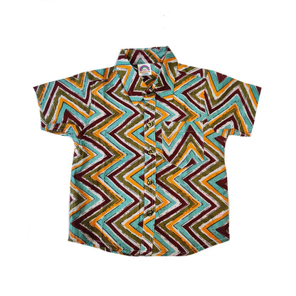 Dull Multi Colour Regular Collar Shirt